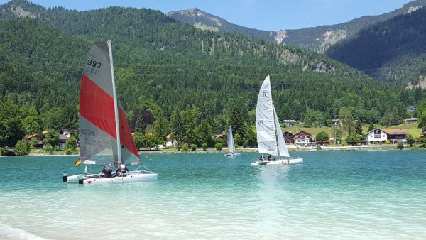 Start von Strand am Campingplatz